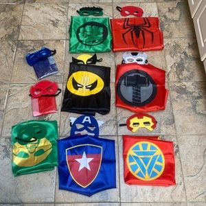 Lot Of 9 Kids Costumes Avengers Hulk Spider-man Thor Wolverine Pj Masks
